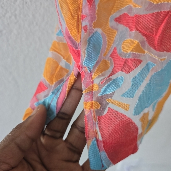 Allison Daley Womens Floral Shirt Sz L Mixed Print Button Up Short Sleeve Boho - Picture 7 of 9